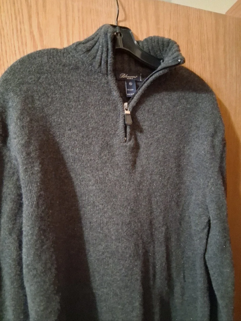 Blumarine Uomo men's sweater, 100% Wool, Size: XL, Made in Italy, Charcoal